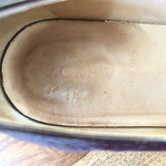 J Crew Biella calf hair leather maroon loafers - Picture 11 of 12